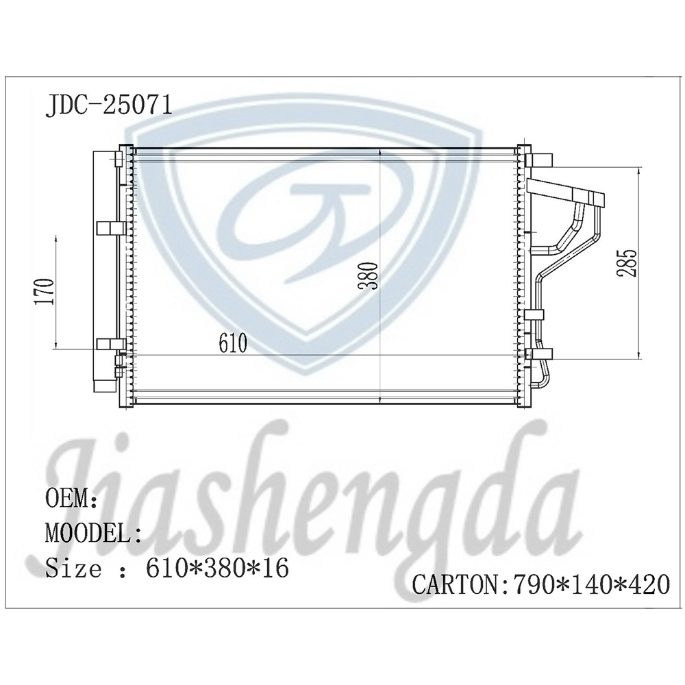 Auto Parts Air Conditioning Cooling System Refrigeration Aluminum Condenser