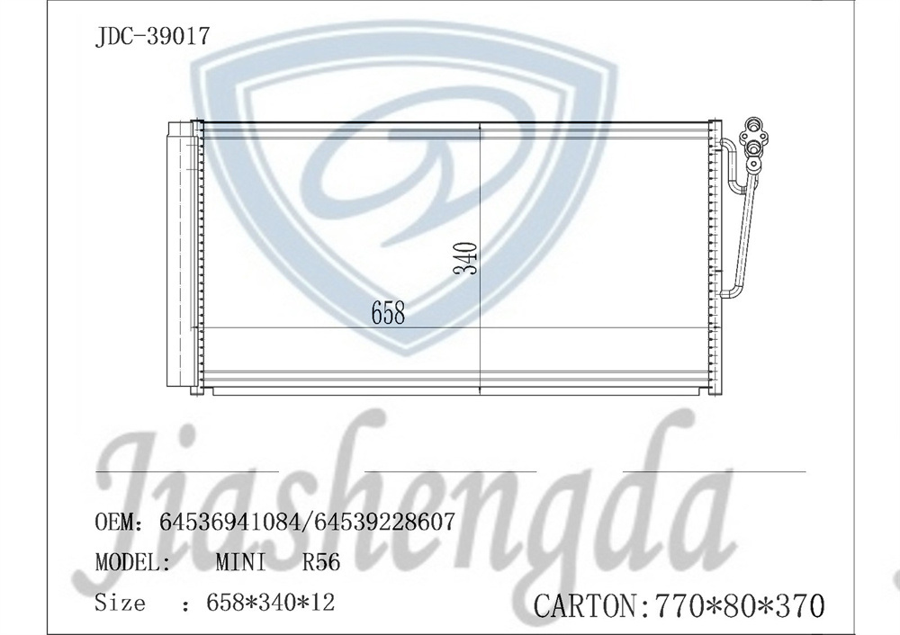 64536941084/64539228607 Auto Parts Air Conditioning Refrigeration Condenser for Mini R56