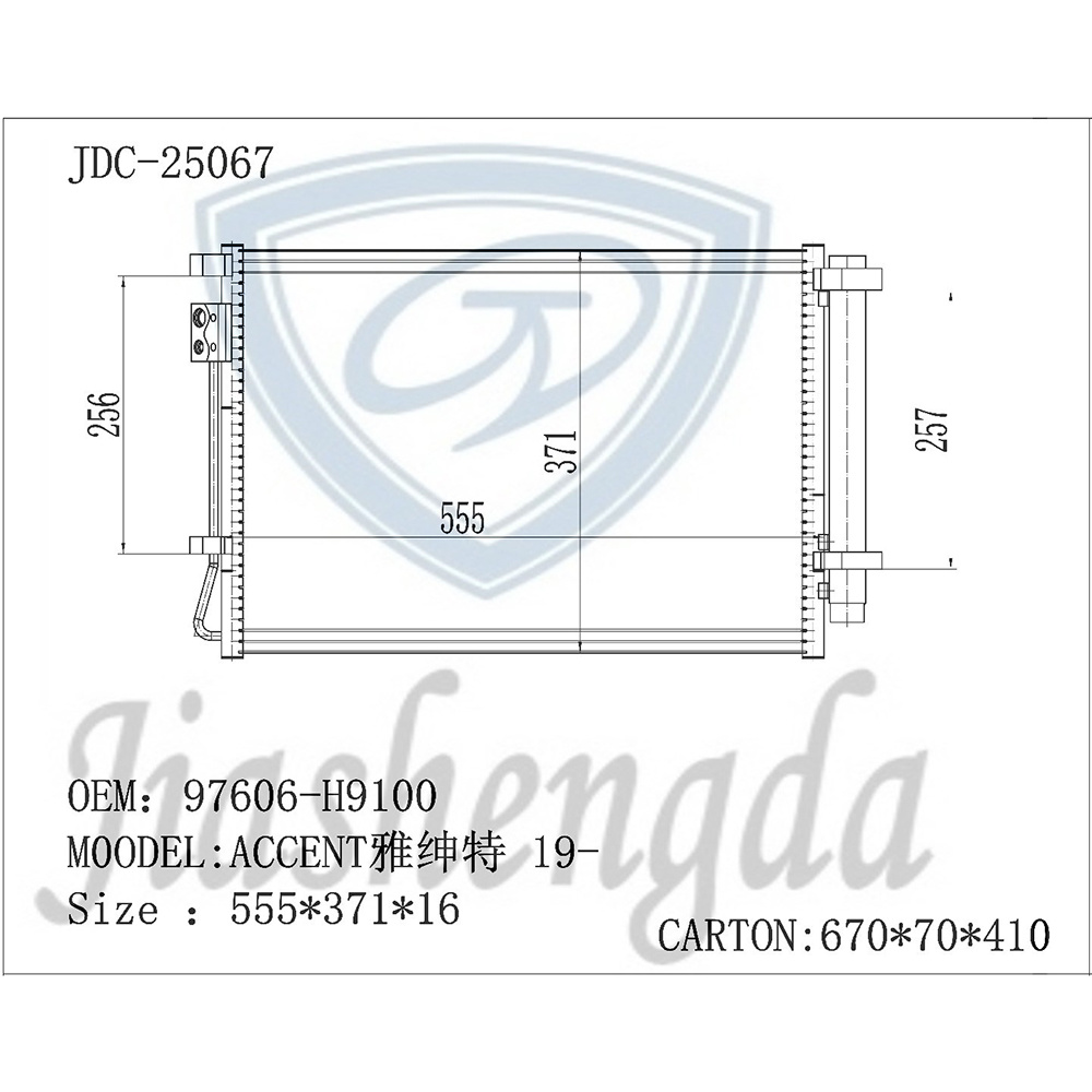 Accent 19- Air Conditioning Cooling System Automotive Refrigeration Condenser OEM 97606-H9100
