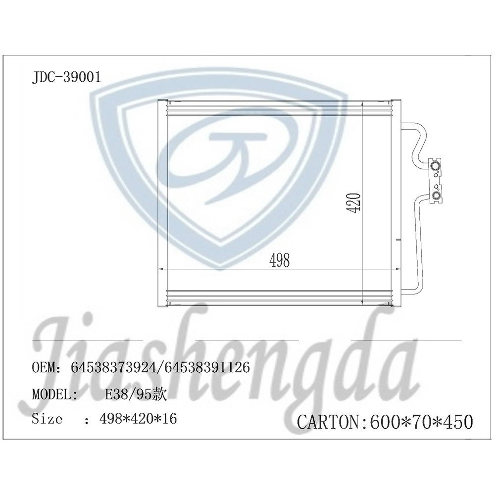 Auto Air Conditioning Refrigeration Parts Aluminum Condenser OEM 64538373924/64538391126 for E38/95