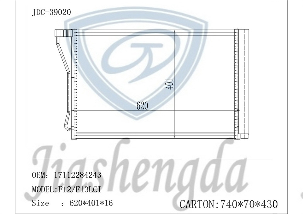 Hot Sale Aluminum Auto Parts F12/F13lci Air Conditioning Refrigeration Condenser OEM 17112284243