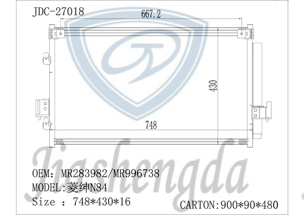 Lingshen N84 Aluminum Auto Parts Air Conditioning Cooling System Refrigeration Condenser OEM Mr283982/Mr996738