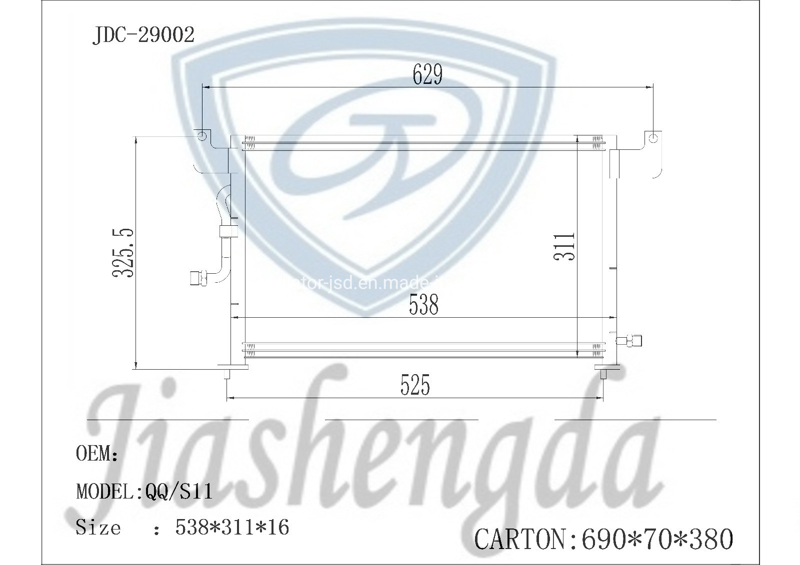Car Air Conditioning Condenser for Chery QQ/S11