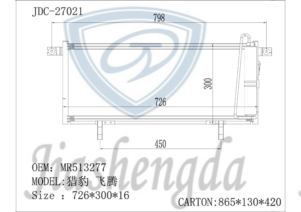 Cheetah Feiteng Aluminum Auto Air Conditioning Refrigeration Parts Cooling System Condenser OEM Mr513277