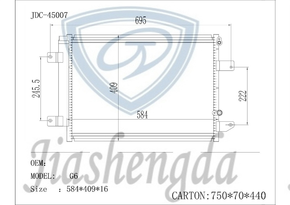 China Factory Outlet Byd G6 Auto Aluminum Parts Living Room Refrigeration Condenser