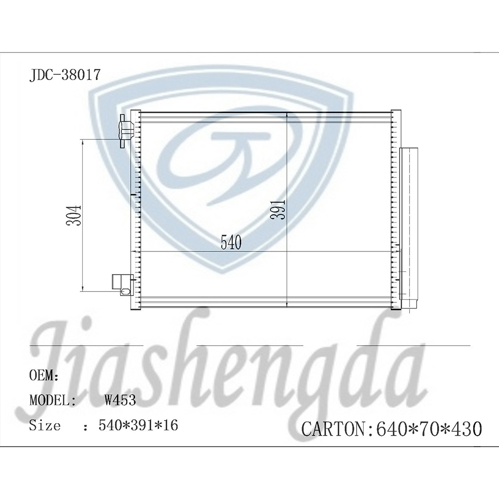 Car Radiator Aluminum Parts Air Conditioning Refrigeration Condenser for Benz W453