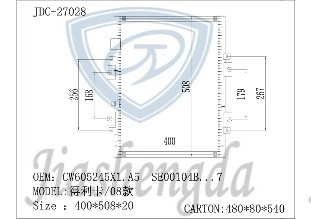 Aluminum Auto Spare Parts Cooling System Car Air Conditioner Condenser OEM Cw605245X1. A5/Se00104b...7 for Delica/08 Styles