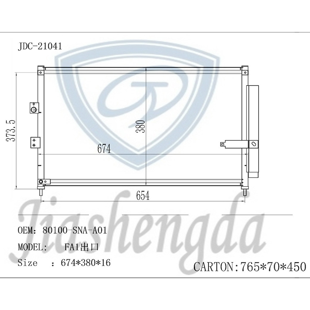 Fa1 Auto Air Conditioning Refrigeration Aluminum Condenser Wholesale OEM 80110-Sna-A01