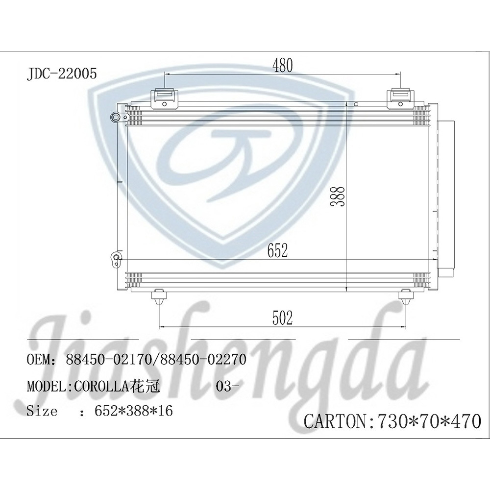 High Quality Auto Air Conditioning System Refrigeration Parts Condenser Wholesale