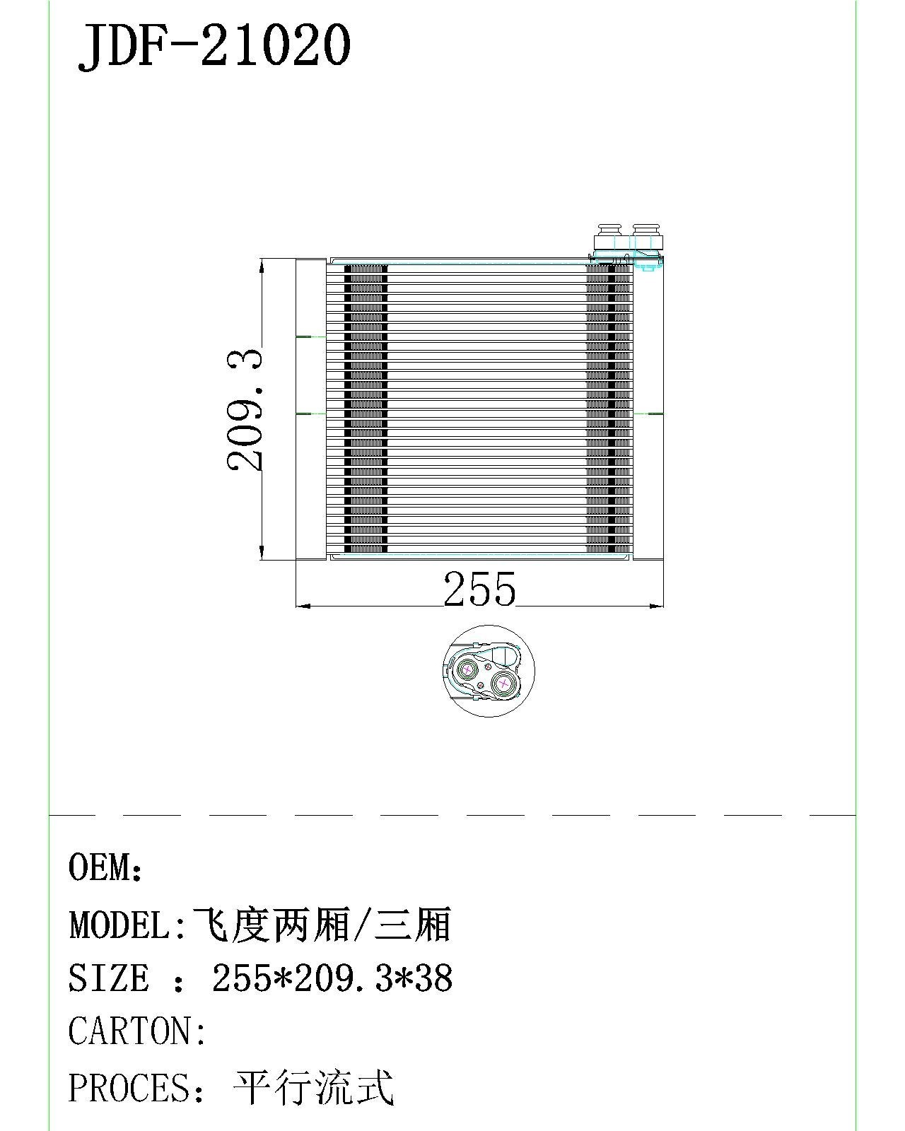 Car Air-Conditioning System Heater Core for Honda Fit/Jazz Gd1 OEM 80210-Sen-H01