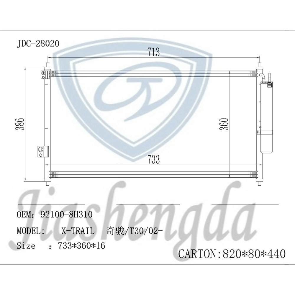 Auto Air Conditioner Condenser Wholesale OEM 92100-8h310 for X-Trail/T30/02-