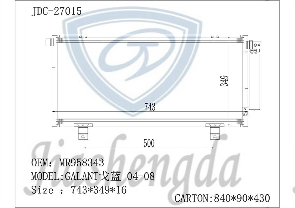 Auto Air Conditioner Aluminum Prep Parts Cooling System Refrigeration Condenser OEM Mr958343 for Galant 04-08