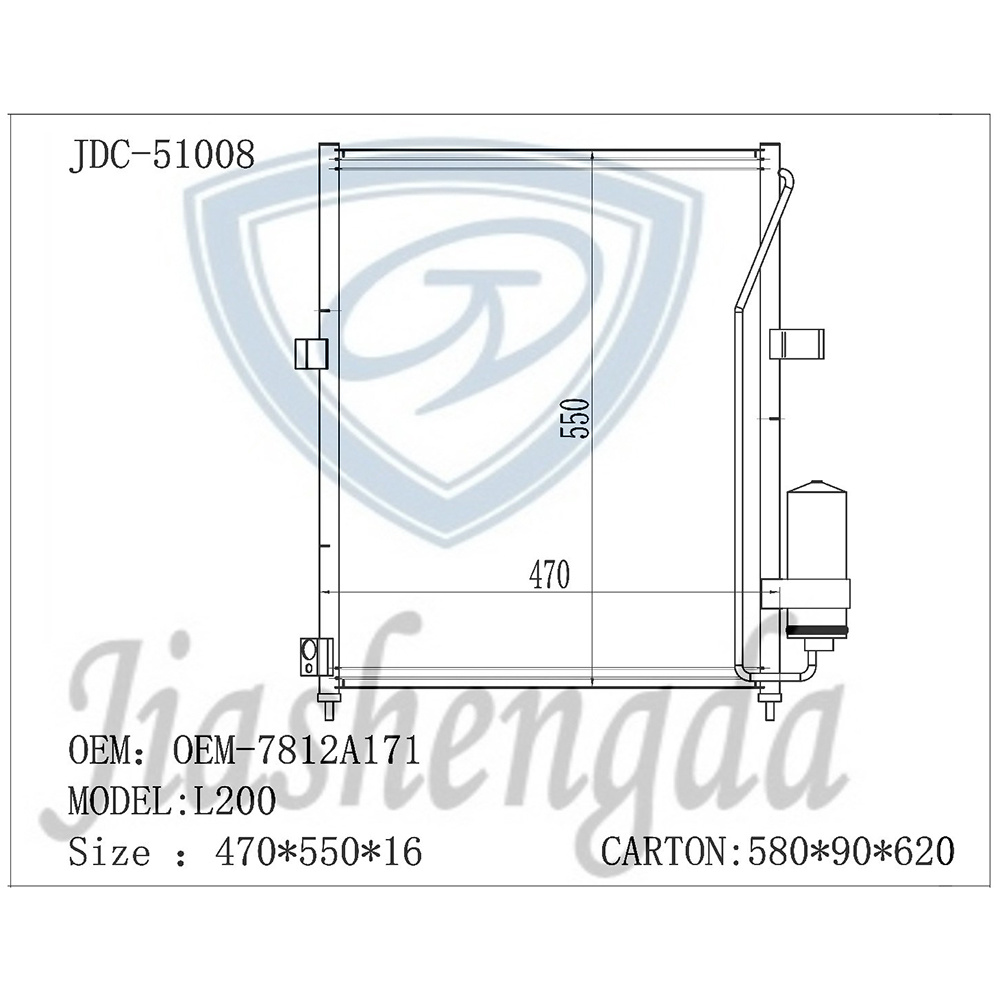 Auto Air Conditioning Refrigeration Parts Aluminum Condenser OEM 7812A171 for L200