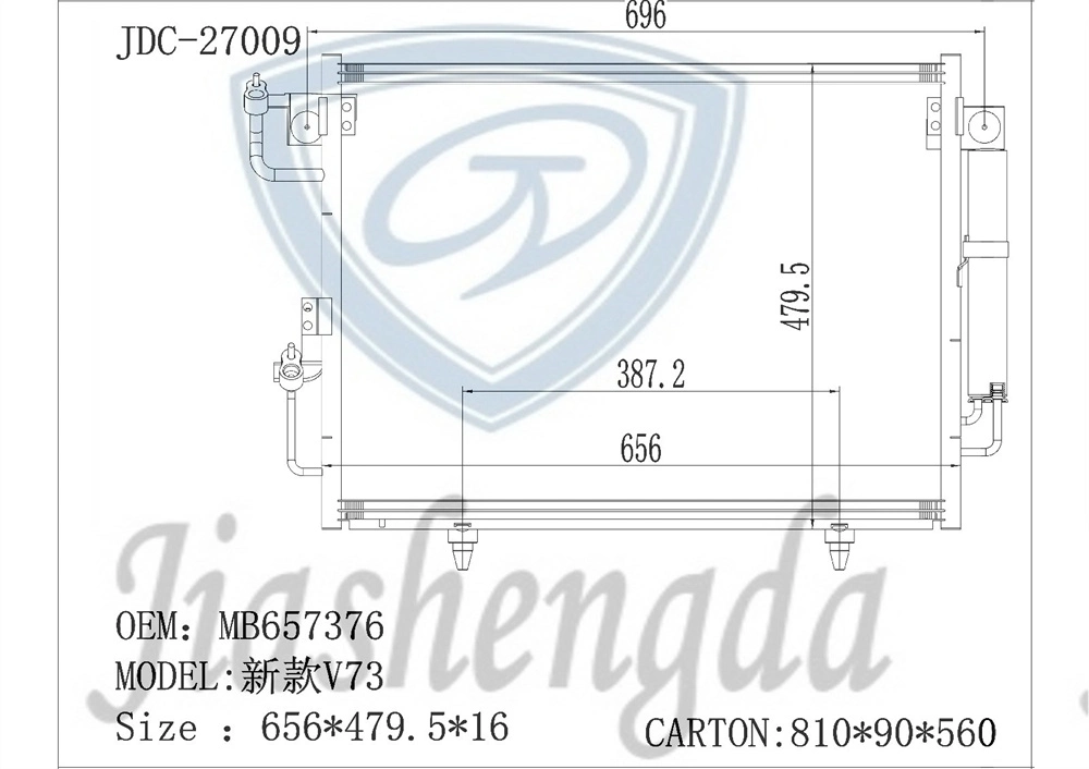 Auto Parts Manufacturer Wholesale New V73 Pajero Air Conditioner Refrigeration Aluminum Condenser OEM MB657376