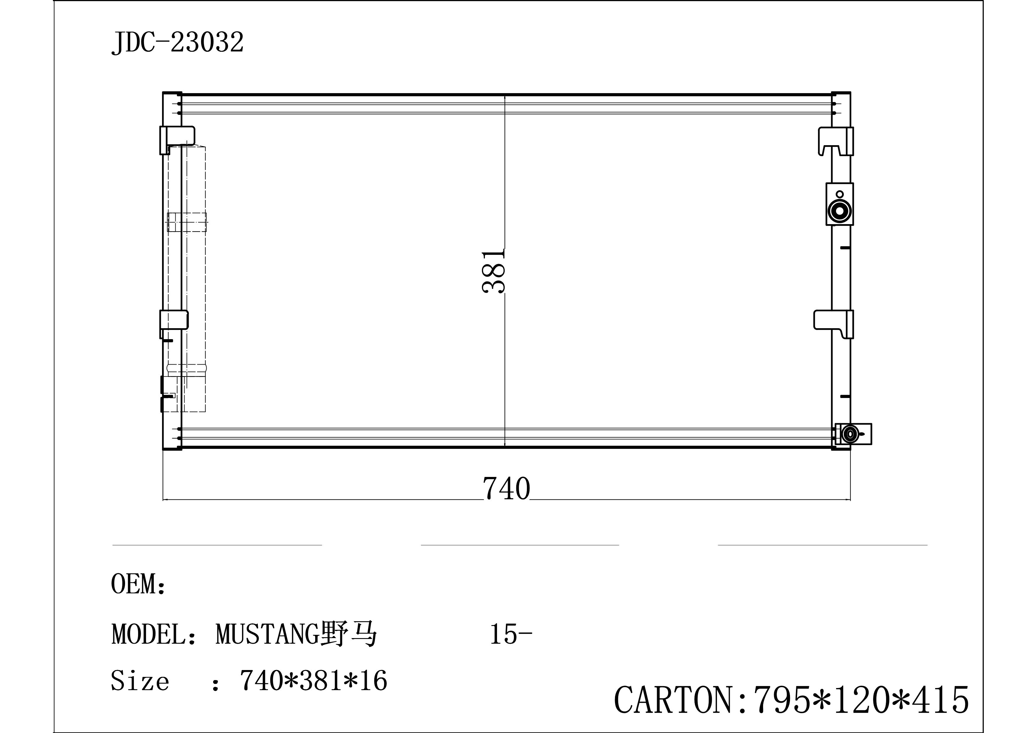 Automotive Air Conditioning Cooling System Condenser for Ford Mustang′15- Fr3z-8005D