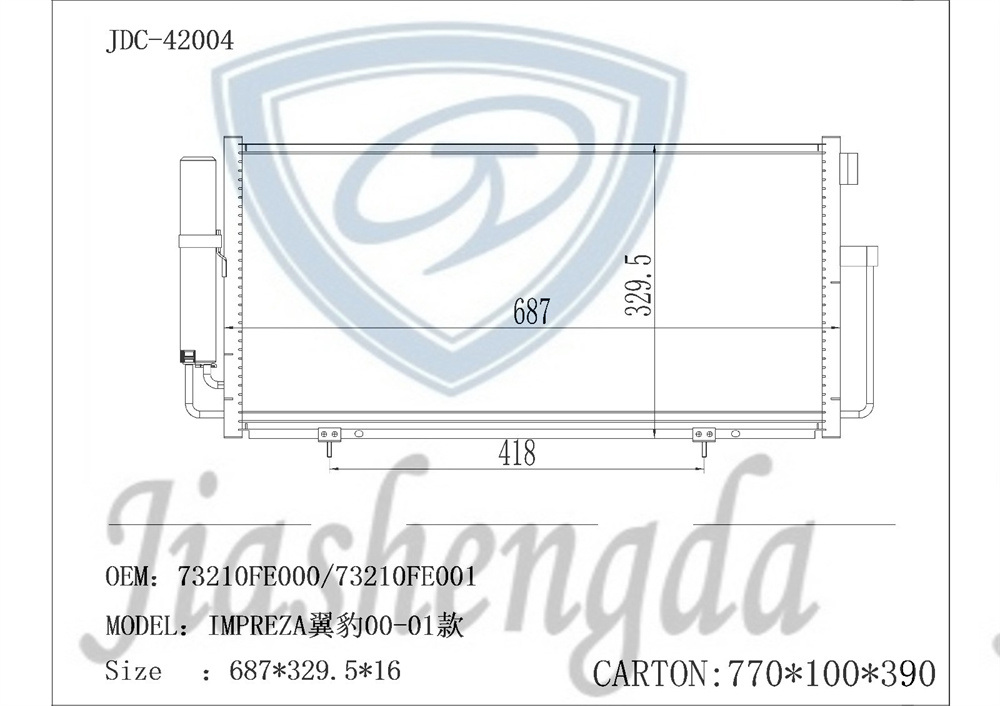 Impreza 00-01 Auto Air Conditioning Refrigeration Parts Radiator Condenser Wholesale OEM 73210fe000/73210fe001