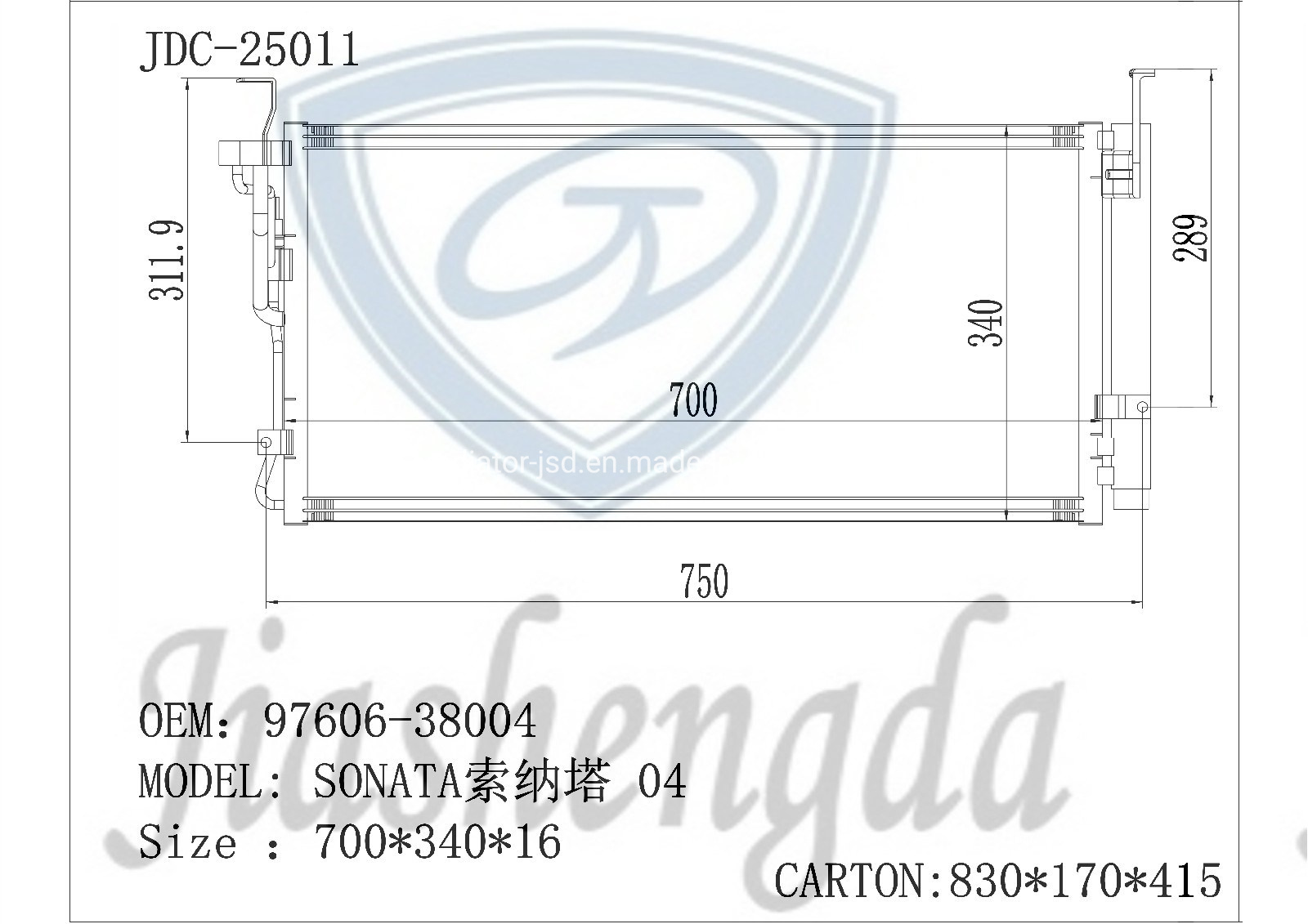 Auto Parts Heat Exchanger Condenser Parallel Flow Aluminum Auto Condenser for Hyundai 04 Sonata
