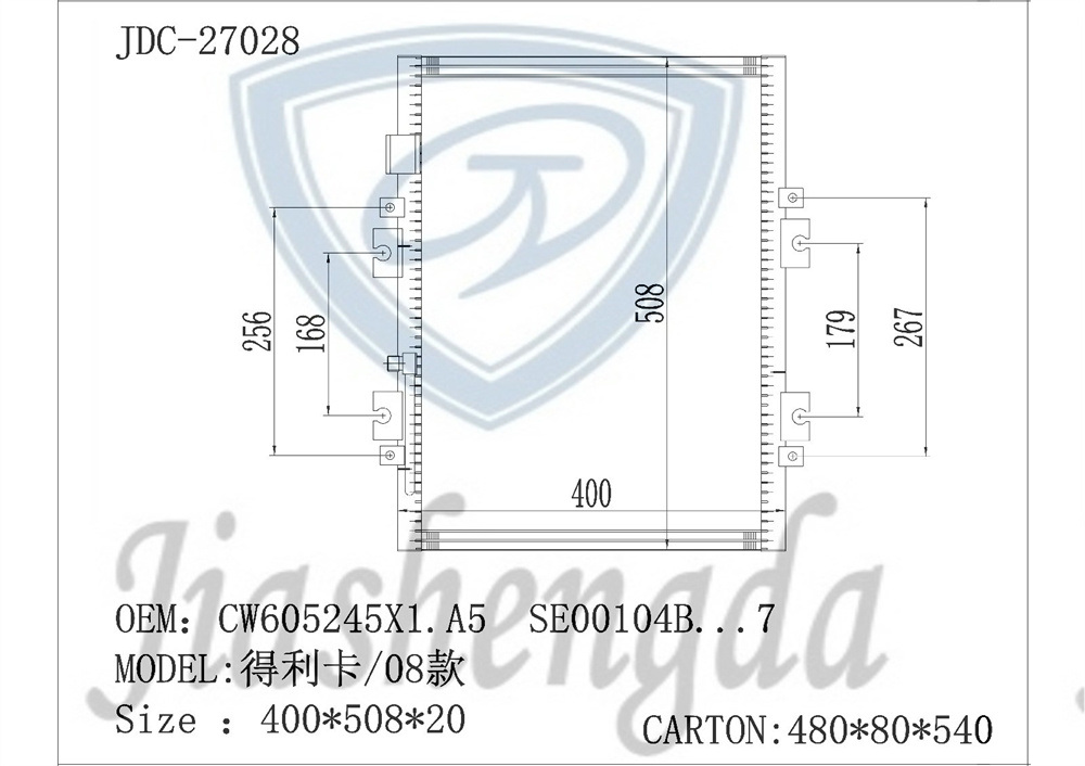 Aluminum Auto Spare Parts Cooling System Car Air Conditioner Condenser OEM Cw605245X1. A5/Se00104b...7 for Delica/08 Styles