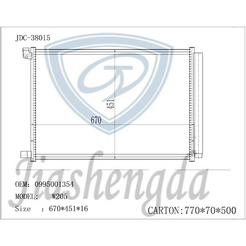 Hot Sale for Benz W205 Air Conditioner Refrigeration Aluminum Car Condenser OEM 0995001354