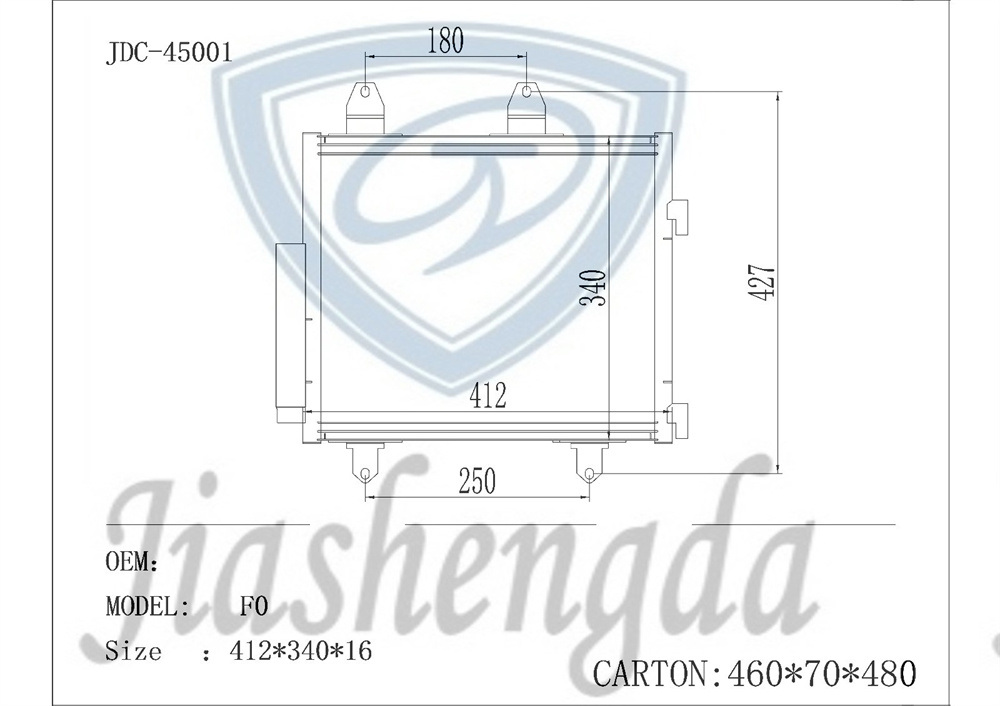 Byd F0 Auto Parts Aluminum Air Conditioning Refrigeration System Condenser