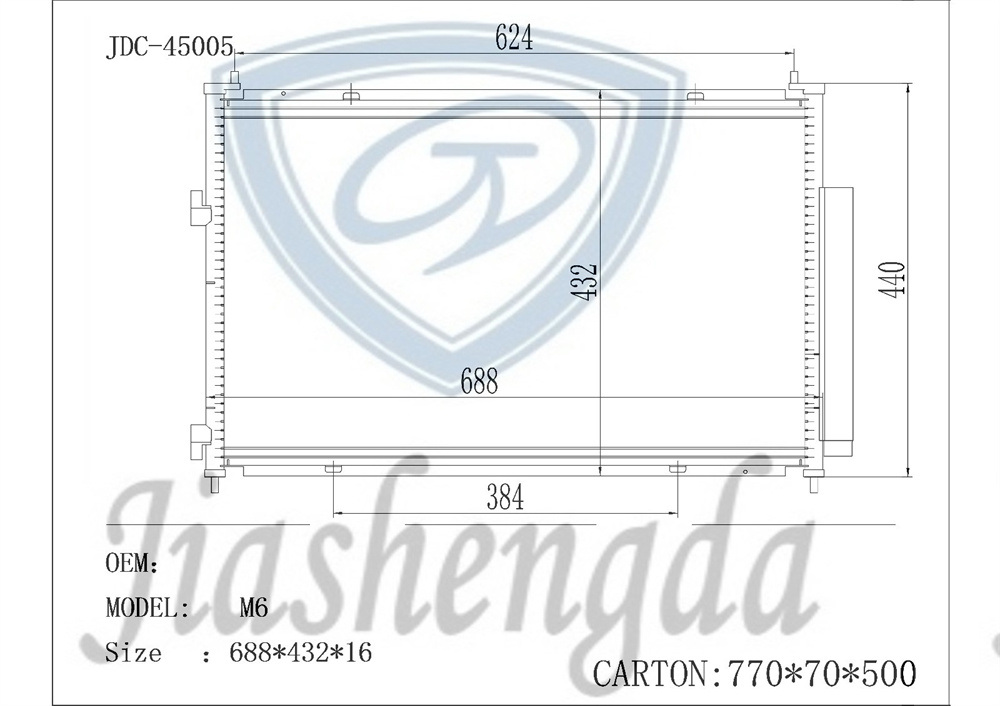 Byd M6 Air Conditioning Refrigeration Auto Parts Aluminum Condenser Wholesale