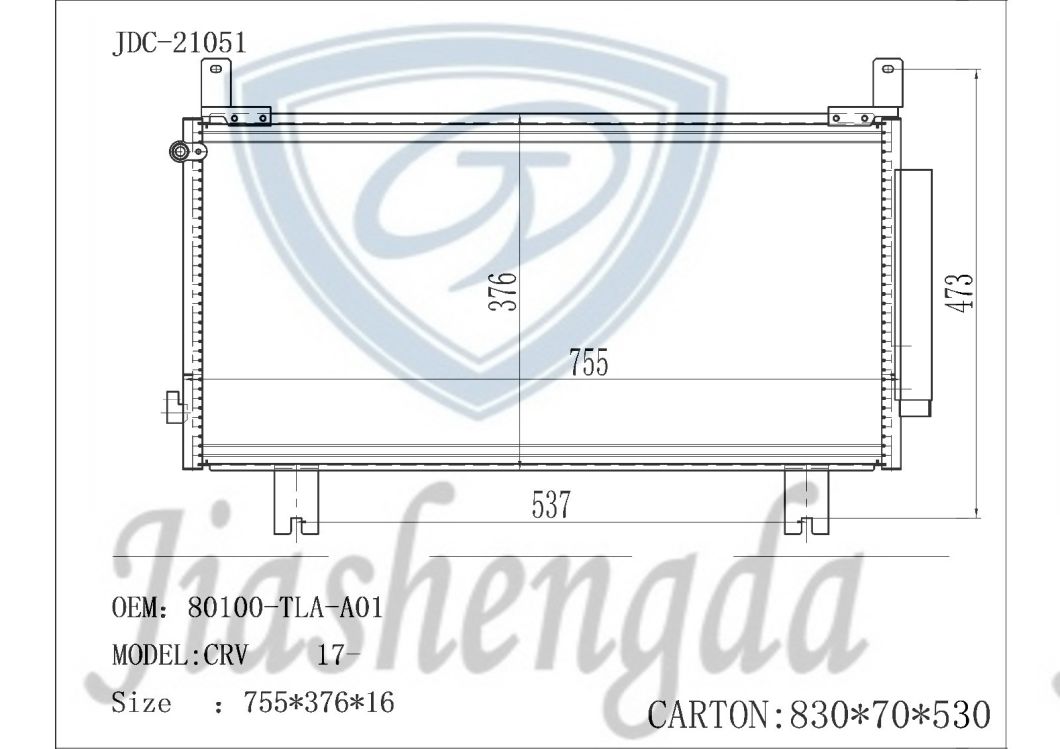 Dongfeng for Nissan CRV 17- Automobile Aluminum Condenser Wholesale OEM 80100-Tla-A01