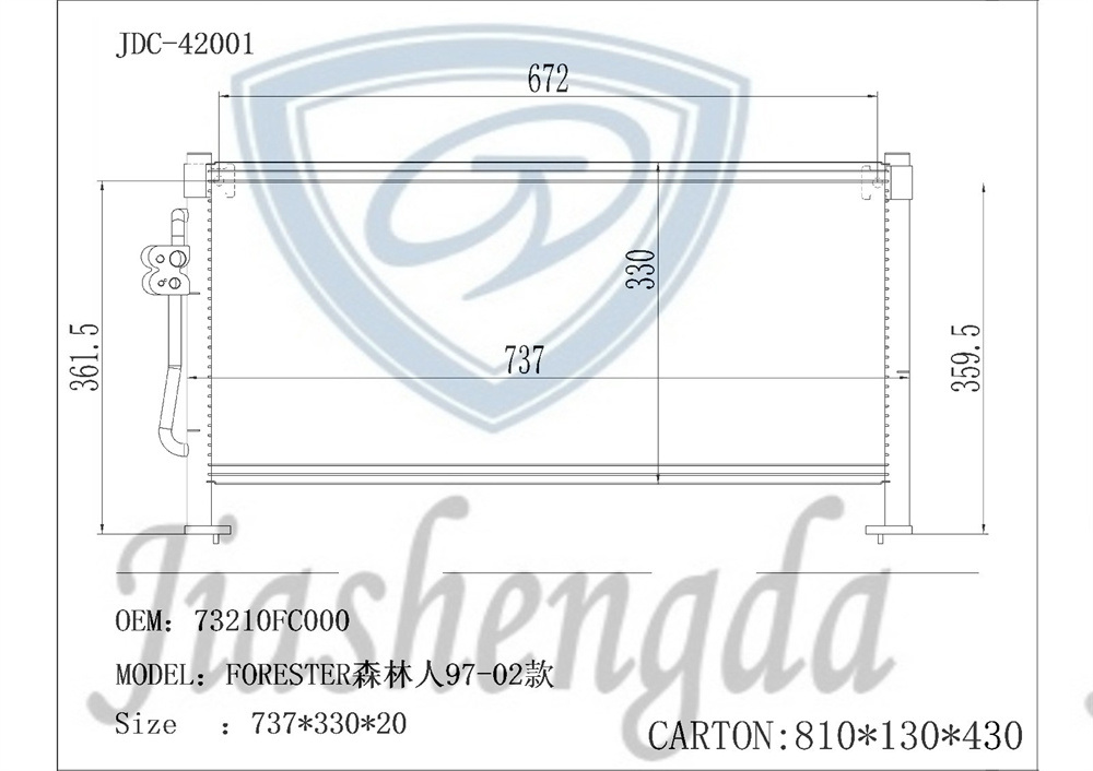 Forester 97-02 Auto Refrigeration Parts Air Conditioner Condenser OEM 73210FC000
