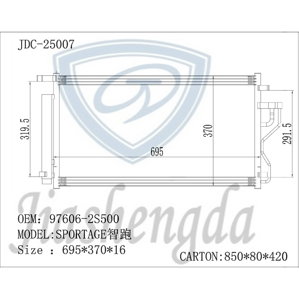 Wholesale High Quality Auto Parts Air Conditioner Condenser for Sportage
