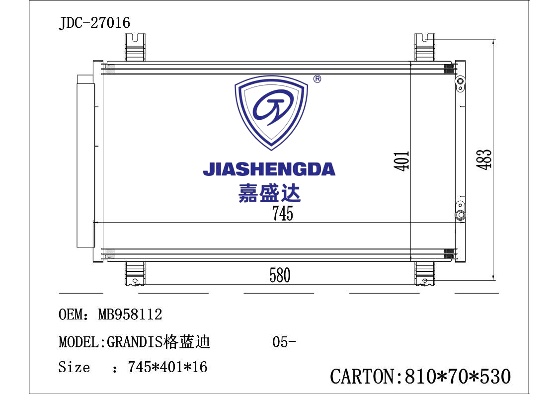 Condenser OEM MB958112 for Grandis 05-